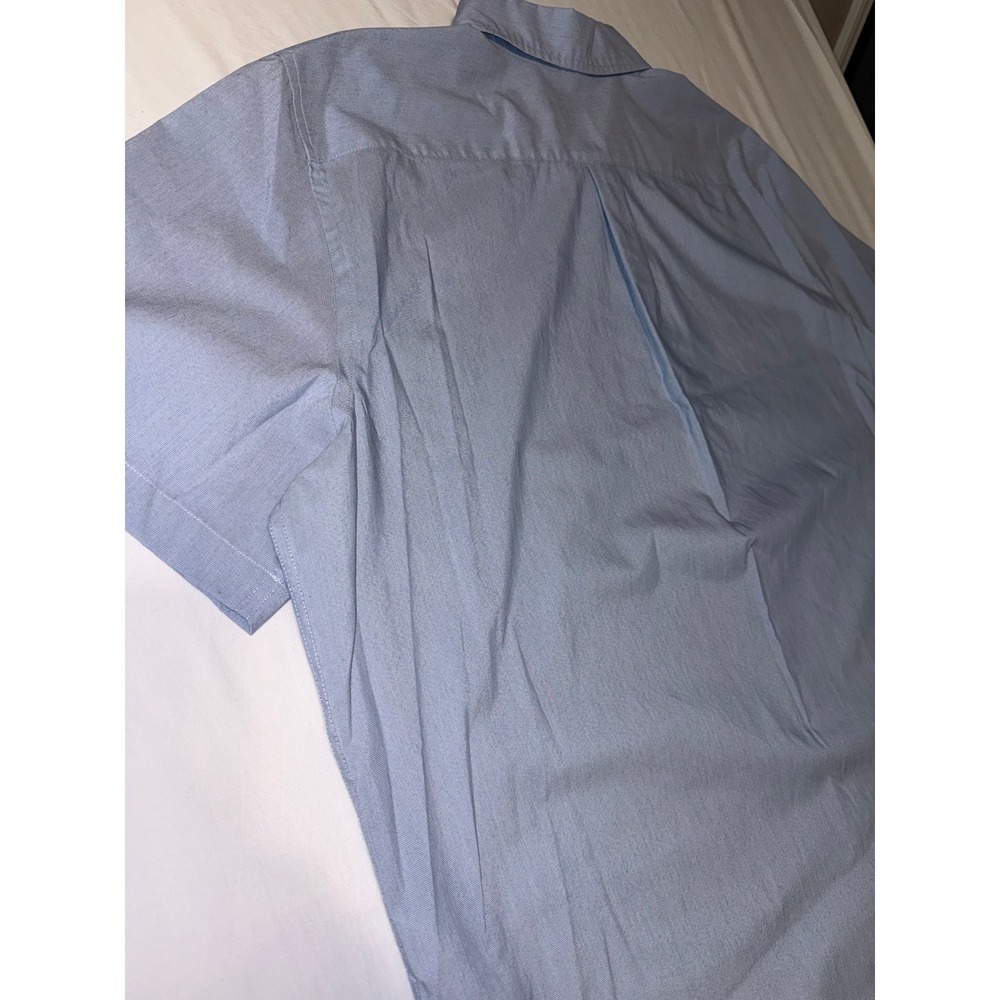 Dockers Mens 2XL Short Sleeve Button Down Shirt Blue No Wrinkle Classic Fit New - Picture 8 of 8